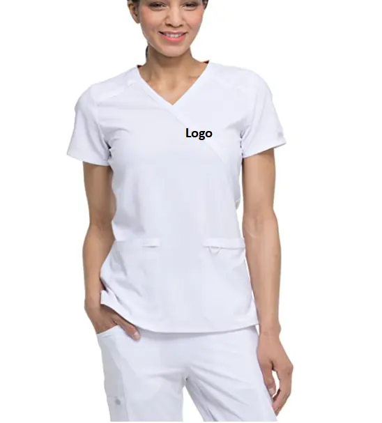 Hot Selling Vrouwen Scrubs Top Mock Wrap Onze Vrouwen Scrubs Bieden Medische Personeel Een Uniform Dat Is Professionele Hardwerkende