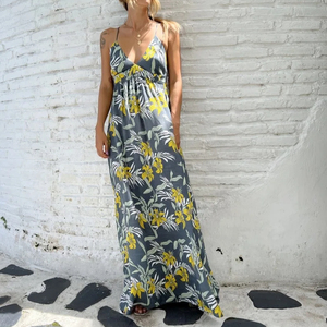Maxi Tie-Dye Ombre Effect Dress Lace Boho <b>Wrap</b> 3D Backless Design Comfortable Loose-Fitting <b>Beach</b> Wear Women Resort Casual Free - Product Image 1