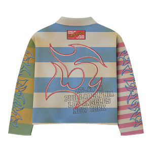 Herren Vintage Rugby-Polohemd mit Stickerei, Gestreiftes Langarm-Oberteil aus 100 % Baumwolle, Lässige Streetwear-Mode - Product Image 3