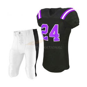 Conjuntos de camisetas de fútbol americano de primera calidad, número de nombre de jugador impreso personalizado, tela transpirable de secado rápido, directo de fábrica - Product Image 4