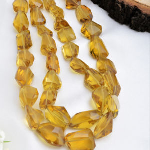 หินควอตซ์น้ำผึ้งทรงเหลี่ยมขนาดใหญ่ 16 นิ้ว หินธรรมชาติสำหรับทำเครื่องประดับชั้นดี - Product Image 1