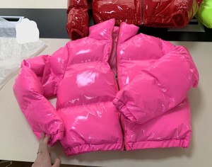 OEM Custom logo Winter Puffer Coat Women's Customized Shinny Cropped <b>Long</b> Sleeve Bubble Winter Coat Puffer <b>Jacket</b> for Ladies - Product Image 2