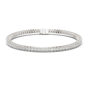 Bracelet tennis de luxe en or blanc 14 carats, diamant ovale de laboratoire Veloria, plaqué rhodium, Eterna Glow - Product Image 1