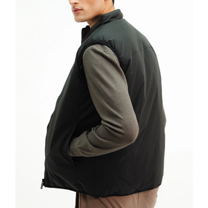 Men's 100% Polyester Eco-Friendly Breathable Waterproof Windproof Sleeveless Soft Shell Puffer <b>Vest</b> Autumn Regular Hip Hop Lace - Product Image 3