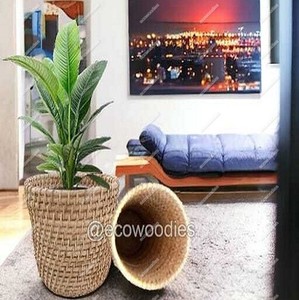 Top vente osier jonc de mer planteur panier Pots de fleurs intérieur tissé à la main plante panier stockage pour hôtel Lobbie maison jardins - Product Image 6