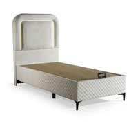 Luxuriöses Samt-Polsterbett mit Verstellbarer Stauraum-Funktion in Allen Größen und Doppel-Ottoman-Design