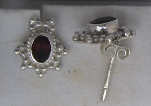 Shah Gems Women's Natural <b>Garnet</b> Drop <b>Earrings</b> 925 Sterling Silver with 14K 18K Gold Trendy Style Main Stone Diamond - Product Image 1