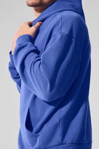 Venta al por mayor personalizado bordado azul chándal sudaderas con capucha Unisex impresión lisa en relieve de gran tamaño pulóver sudadera en blanco hombres Sudadera con capucha - Product Image 3