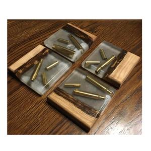 Posavasos de madera y resina con forma redonda para el hogar y la cocina, taza de té hecha a mano, venta al por mayor, superventas - Product Image 5