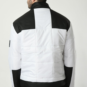 Nouvelles vestes matelassées en duvet pour hommes à col montant et fermeture éclair intégrale avec logo personnalisé en couleur unie - Product Image 2