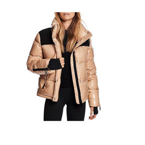 Chaqueta Acolchada Brillante de Punto para Mujer, Impermeable, Cortavientos, Ecológica, Abrigo de Invierno, Ropa Exterior Acolchada, Logotipo Personalizado, Capucha Desmontable - Product Image 4