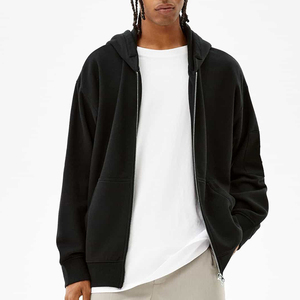 Sudaderas con capucha de hombro caído para hombre, Sudadera con capucha personalizada de Algodón 100% con doble cremallera, jersey de gran tamaño de alta calidad, sudaderas con capucha de lana para hombre - Product Image 2