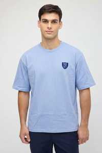เสื้อยืดผู้ชายทรงโอเวอร์ไซส์ ผ้าคอตตอนหนานุ่ม สไตล์วินเทจ ล้างสีแบบแอซิดวอช  ถักทอพิเศษ พร้อมปักโลโก้ตามสั่ง - Product Image 2