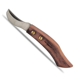 Cuchillo de Doble Filo para Recortar Cascos de Caballos, de Acero Inoxidable J2, con Mango de Madera, Reutilizable y Duradero, Herramienta de Herrador para un Recorte Preciso - Product Image 1