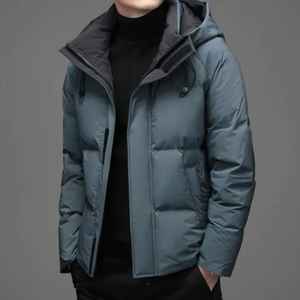 Doudoune Épaisse Hiver Canada pour Homme 100% Coton, Blouson Bomber en Duvet d'Oie Style Urbain Tendance - Product Image 1