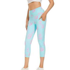 Leggings Cortos Cómodos de Cintura Alta, Transpirables, de Tejido Elástico Suave, Ropa Deportiva para Entrenamiento Físico - Product Image 1