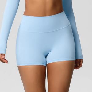 Pantalones cortos de Yoga de cintura alta para gimnasio | Pantalones cortos de entrenamiento para Mujer | Ropa deportiva activa de compresión transpirable con logotipo personalizado - Product Image 1