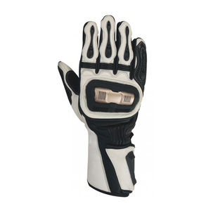 Gants de moto en cuir imperméables respirants ajustables à doigts entiers tendance unisexe pour les sports d'hiver, les vêtements de sport, la course automobile - Product Image 3