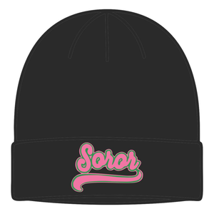 Black Soror <b>Beanie</b> Hat Greek Sorority Womens Pink & <b>Green</b> College Sisterhood Winter Knit Stylish Casual Apparel - Product Image 5