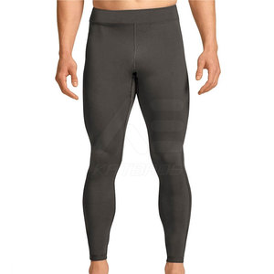 Men Mid Waist Full Length Leggings Solid Color Seamless Sweat-Wicking Breathable Quick Dry Elastic Waist Spandex Polyester <b>Pants</b> - Product Image 4