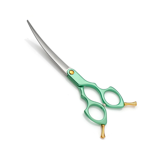 Ciseaux de toilettage pour animaux de compagnie à poignée fantaisie Lames tranchantes incurvées Ciseaux pour droitier Ciseaux de toilettage pour cheveux (7.0 ") - Product Image 1