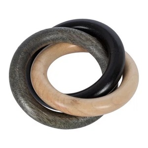 Anneaux de serviette en bois européens faits à la main |   Décoration de table de fête |   Bois naturel dans de multiples couleurs et finitions - Product Image 3