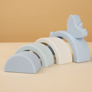 Set di Blocchi Educativi in Silicone a Forma di Dinosauro Colorato, Stimola la Mente dei Piccoli con Design Animali per Compleanni e Baby Shower - Product Image 3