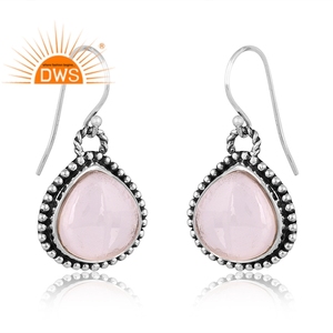 Pendientes colgantes de piedras preciosas de cristal de cuarzo natural de plata de ley oxidada de última tendencia, fabricante de joyería personalizada - Product Image 2