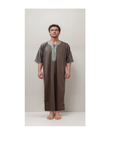 Hombre Thobe islámico hombres ropa bata Jubbah Dubai Abaya islámico marroquí elegante pecho bordado Jubbah Thobe - Product Image 2