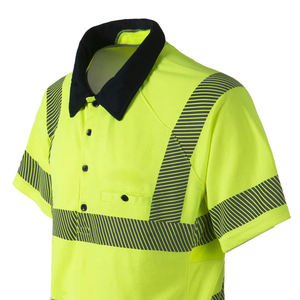 T-shirts de sécurité réfléchissants de visibilité de qualité supérieure Logo personnalisé T-shirt de sécurité à manches courtes haute visibilité Polo chemise réfléchissante pour garçons - Product Image 2
