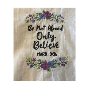 Dancing Friday Embroidered First Grade Anti Microbial Custom Made GOTS Certified Organic Cotton Kitchen Table <b>Linen</b> <b>Tea</b> <b>Towels</b> - Product Image 2