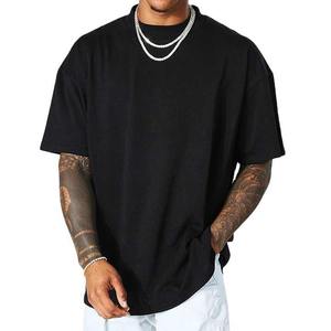 Conception de logo personnalisé t-shirt pour homme 100% coton t-shirt surdimensionné lourd luxe qualité goutte épaule noir t-shirt pour hommes - Product Image 1