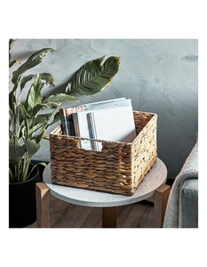 Cesta de almacenamiento de ratán plegable hecha a mano, nuevo estilo, diseño nórdico cuadrado, jacinto de agua de Natural Material, cesta de almacenamiento tejida a mano - Product Image 4