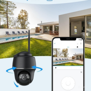 5MP an ninh Hệ thống camera không dây ngoài trời, Pan Tilt pin năng lượng mặt trời cam với 2.4/5GHz dual-band Wifi, thông minh phát hiện thời gian trôi đi - Product Image 2