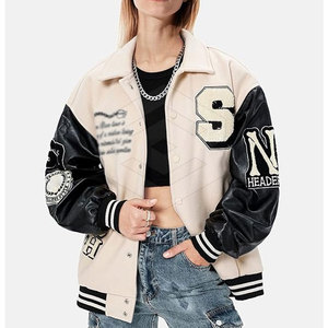 Chaqueta de invierno de manga larga de último diseño de alta calidad para hombre, chaqueta deportiva con bordado de chenilla y letras - Product Image 2