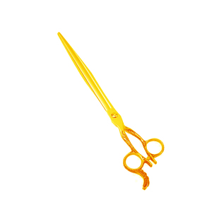 Ciseaux de toilettage pour animaux de compagnie couleur or ciseaux de coupe de cheveux à lame tranchante ciseaux de coupe de poils d'animaux en acier métallique - Product Image 1