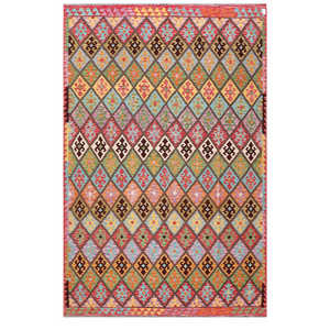 Alfombra Kilim de Maimana, Afganistán, 357 x 235 cm, Alfombras y Juegos de Alfombras Tradicionales Afganas - Product Image 1