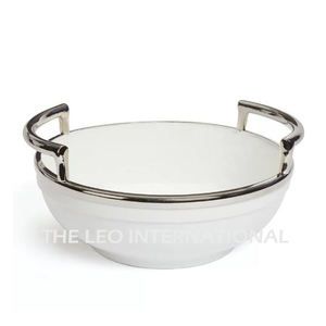 Bol rond en métal aluminium plaqué or Texture martelée Style fantaisie Bol décoratif moderne pour la maison - Product Image 4