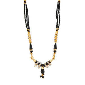 Kriaa Blanc Autrichien Mangalsutra Mode Corps Chaîne Plaqué Or Modèle 1500640 - Product Image 1