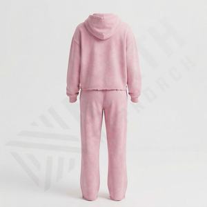 Conjunto Deportivo de Invierno 2026 de Alta Calidad para Mujer, Estilo Vintage, de Lona Resistente, con Sudadera Corta con Capucha y Pantalones Anchos - Product Image 2