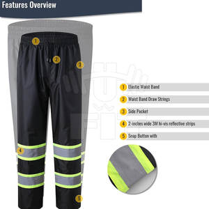 Pantalones de Trabajo de Seguridad de Alta Visibilidad Reflectantes y Transpirables para Hombre, Logotipo Personalizado, Múltiples Bolsillos, Material de Algodón y Poliéster - Venta al por Mayor - Product Image 2