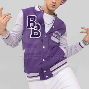 Chaqueta de invierno Varsity para hombre, abrigo con letras de estilo béisbol moderno, abrigo cálido de mezcla de algodón duradero para clima frío - Product Image 4