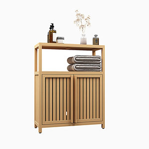 Armoire de rangement moderne en bambou faite à la main pour la maison avec étagères en MDF pour la salle à manger et le salon/l'organisation de la salle de bain - Product Image 1