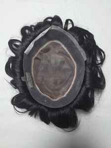 Perruque toupet en cheveux humains mono de qualité supérieure, origine Taz Hair Autriche, style Bangladesh, avec des ondulations naturelles et profondes - Product Image 6