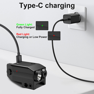 OEM thương hiệu in USB 450lm có thể sạc lại màu xanh lá cây laser Sight Đèn pin Combo đèn pin chiến thuật Laser Sight với ngọn đuốc Laser - Product Image 4