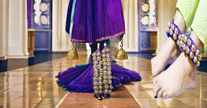 Indian Classical Dancers Musical Instrument 20+20 Bhartnatyam 40-Bell Gongroo Anklet Bells with Angel Love Fairy Themes - Product Image 6