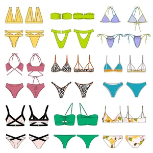 bikini Bathing Suits Woman Solid Swimsuit Push Up Halter Bikini <b>Ring</b> Swimming Suit For Women Low Waist Swimwear Two-Piece Suit - Product Image 6