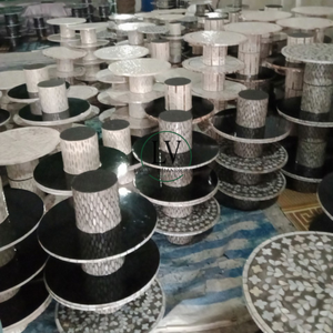 Venta al por mayor de lujo Ramadán Kareem Madre de perla soporte de pastel vajilla para productos árabes hechos a mano de Vietnam - Product Image 6