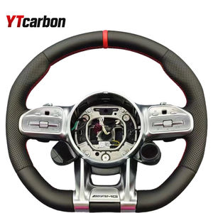 Volant en cuir personnalisé et en cuir perforé YTcarbon pour C E Class W204 X204 W205 CLA X118 C238 X253 GLC <span class=keywords><strong>63</strong></span> C63 E63 <span class=keywords><strong>AMG</strong></span> - Product Image 4