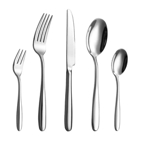 Ensemble de couverts fourchette couteau en acier Design moderne ensemble de vaisselle pour la maison aspect attrayant couverts en acier miroir ensemble de couverts - Product Image 1